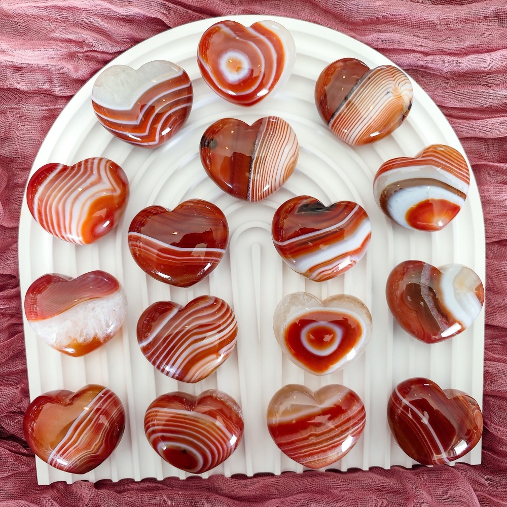 Carnelian Puffy Heart / Red Sardonyx Heart Crystal